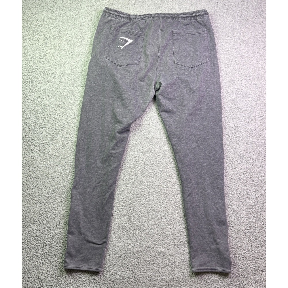 GymShark Crest Sweatpants Mens XL Gray Joggers Fleece Tapered Gym Activewear - Picture 2 of 9